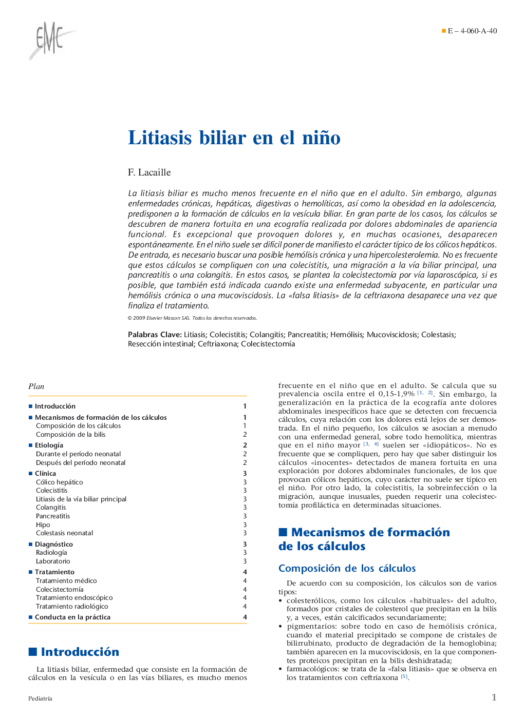 Litiasis biliar en el niño