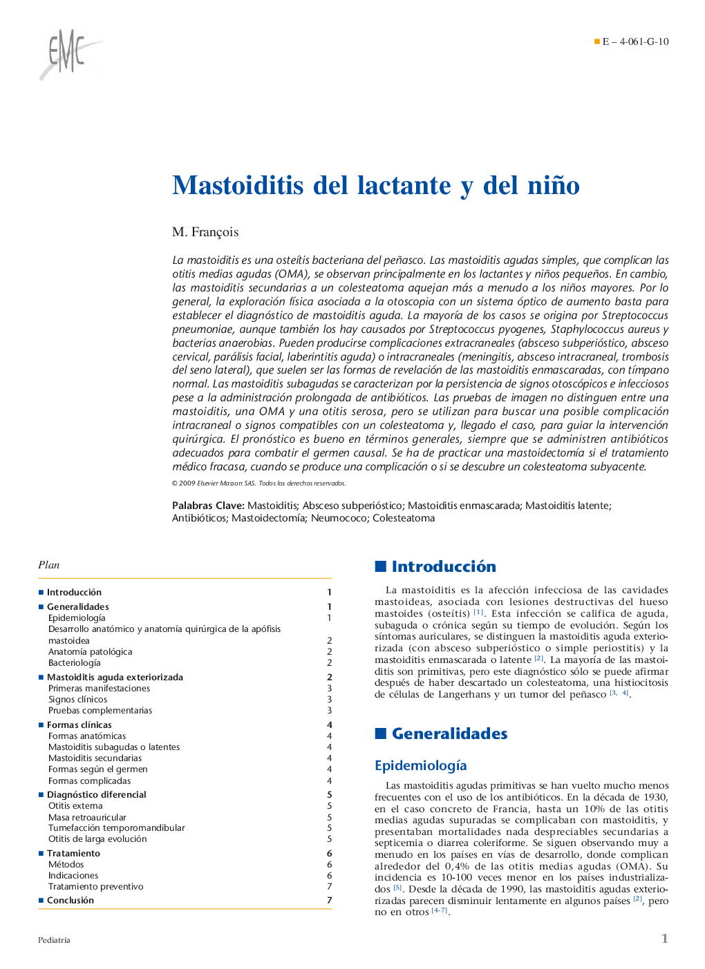 Mastoiditis del lactante y del niño