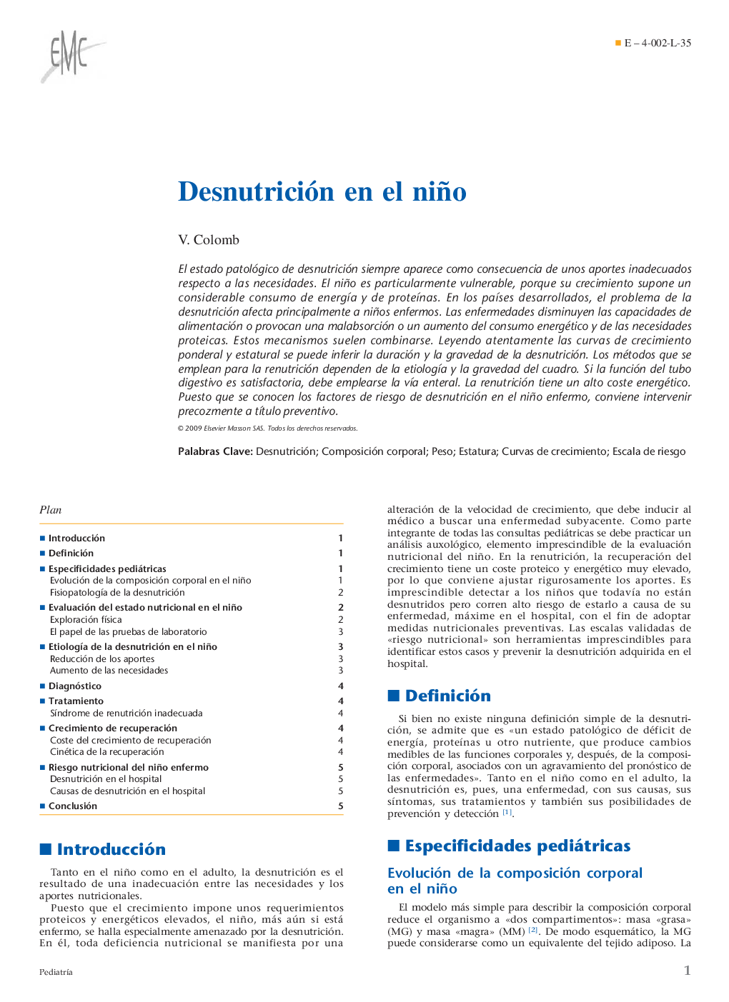 Desnutrición en el niño