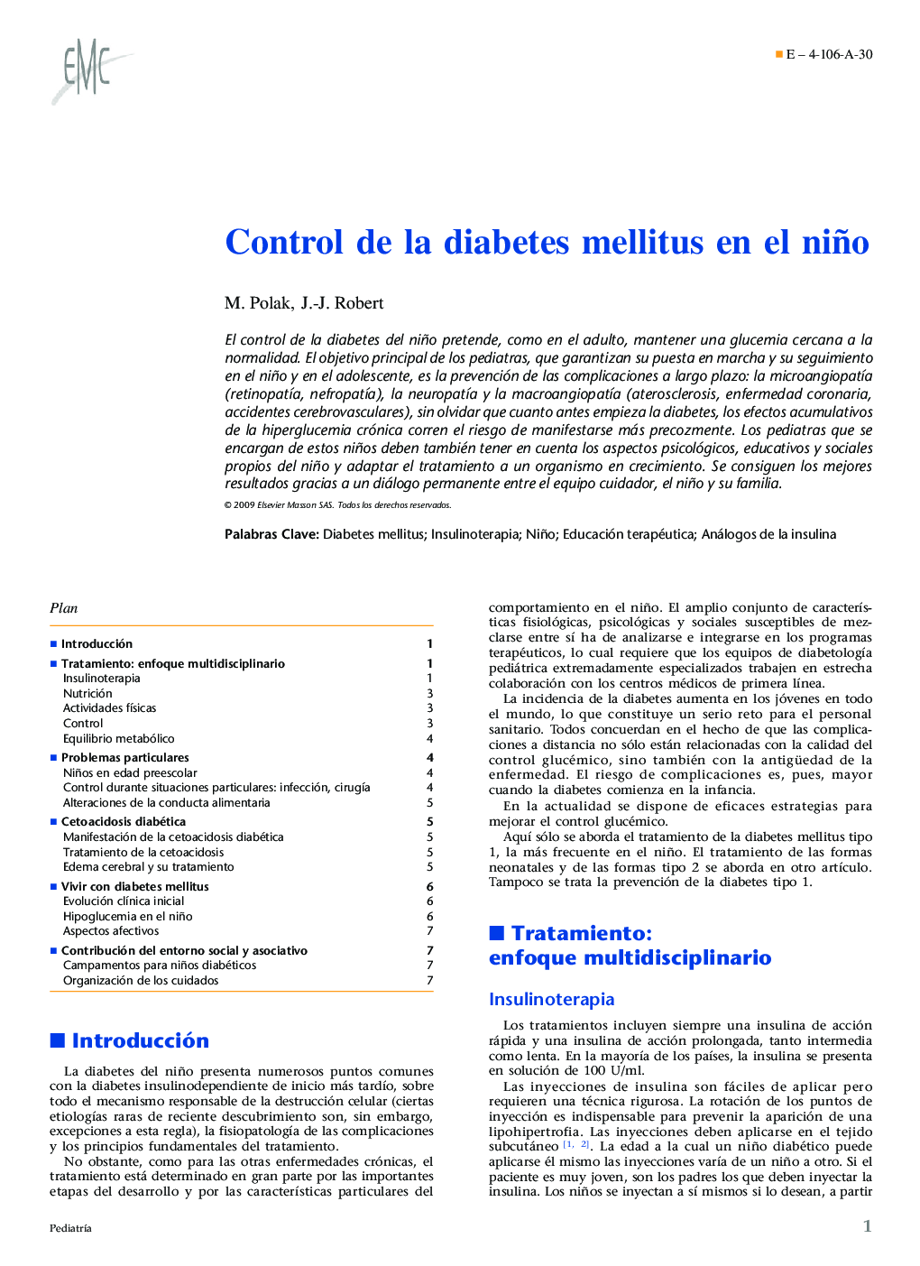 Control de la diabetes mellitus en el niño