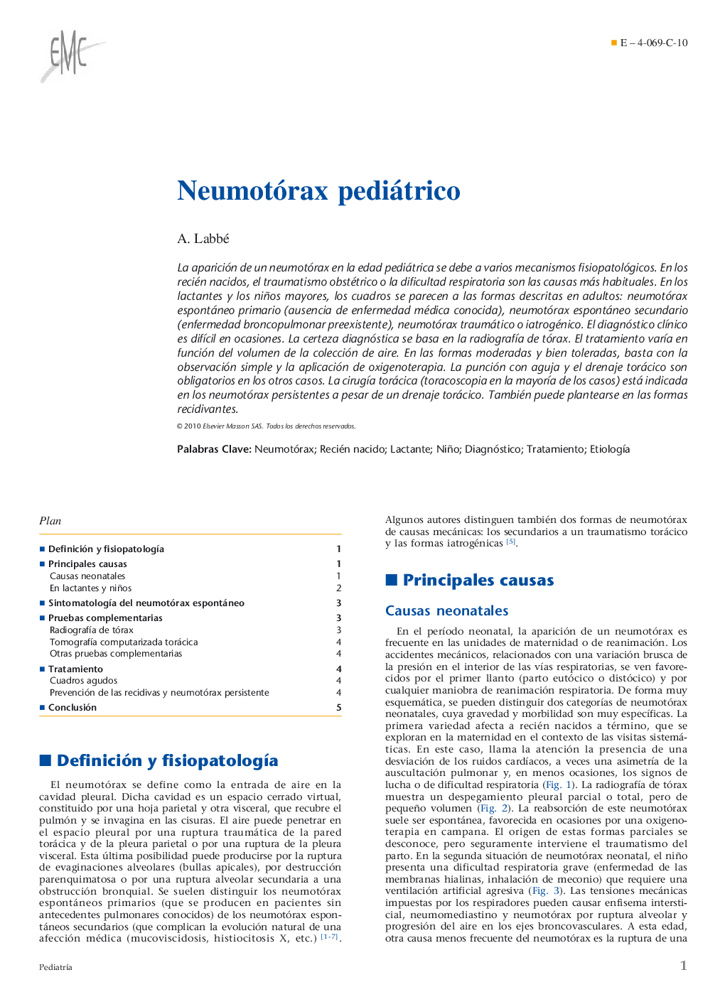 Neumotórax pediátrico