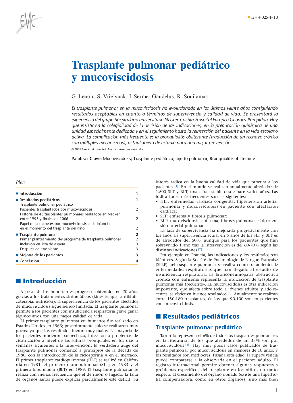 Trasplante pulmonar pediátrico y mucoviscidosis