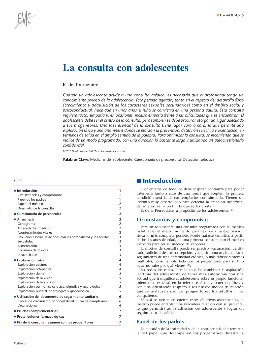 La consulta con adolescentes