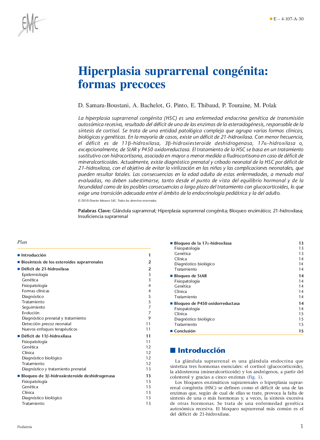 Hiperplasia suprarrenal congénita: formas precoces