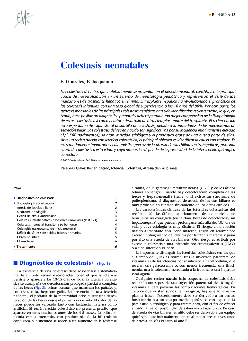 Colestasis neonatales