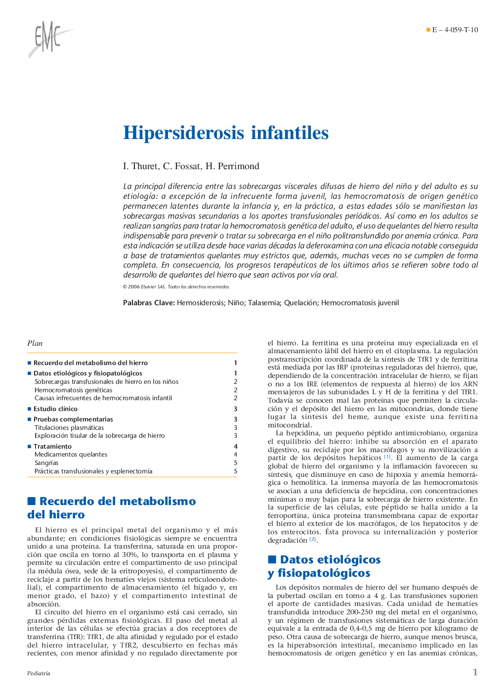 Hipersiderosis infantiles