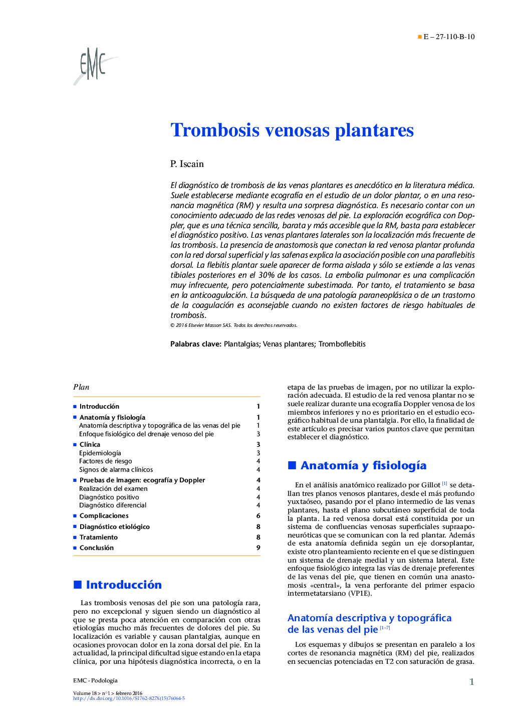 Trombosis venosas plantares