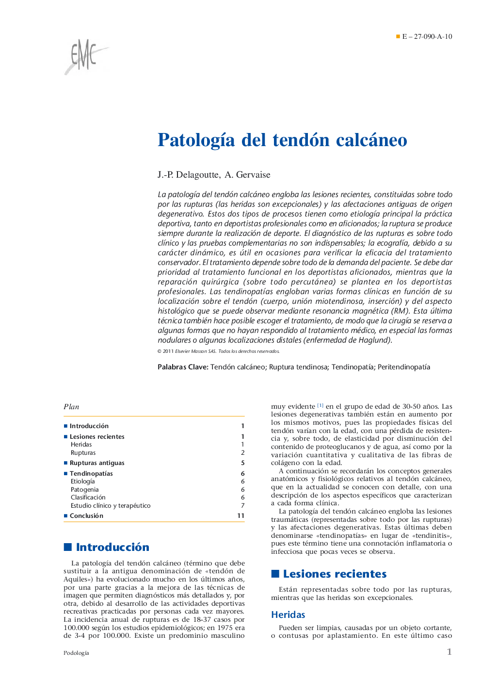 Patología del tendón calcáneo
