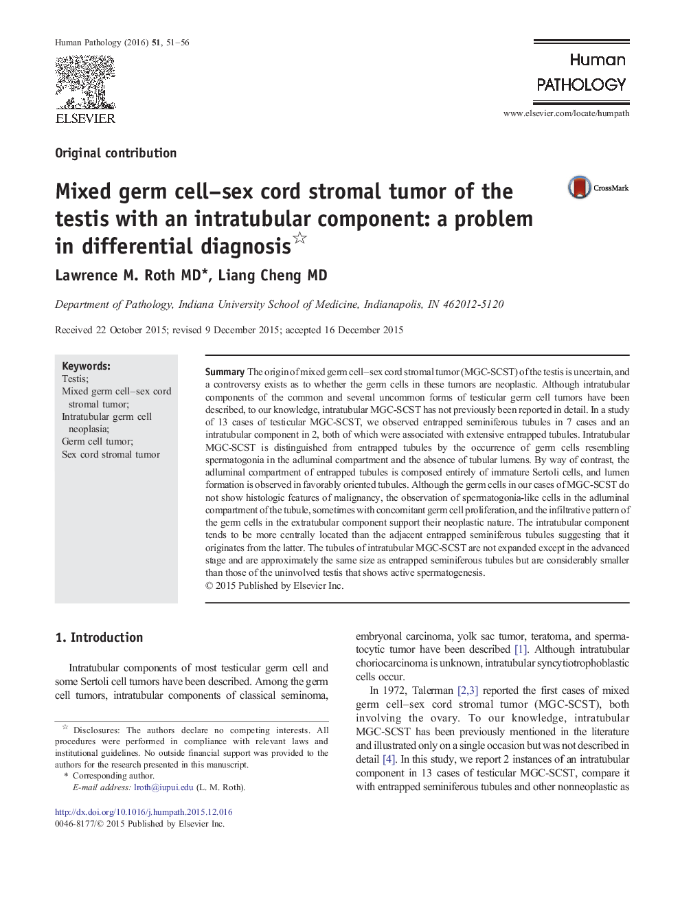 Mixed germ cell–sex cord stromal tumor of the testis with an intratubular component: a problem in differential diagnosis 