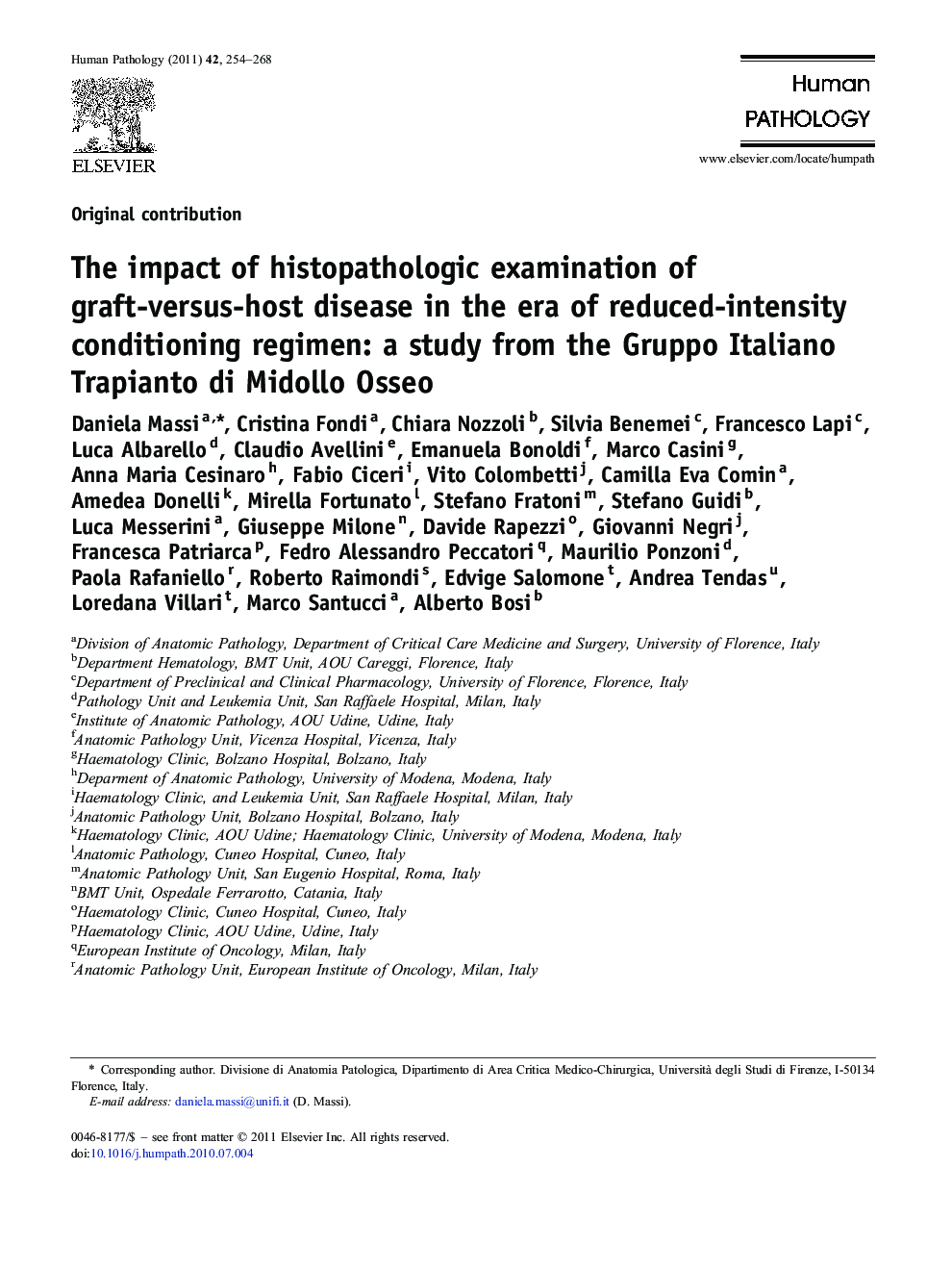 The impact of histopathologic examination of graft-versus-host disease in the era of reduced-intensity conditioning regimen: a study from the Gruppo Italiano Trapianto di Midollo Osseo