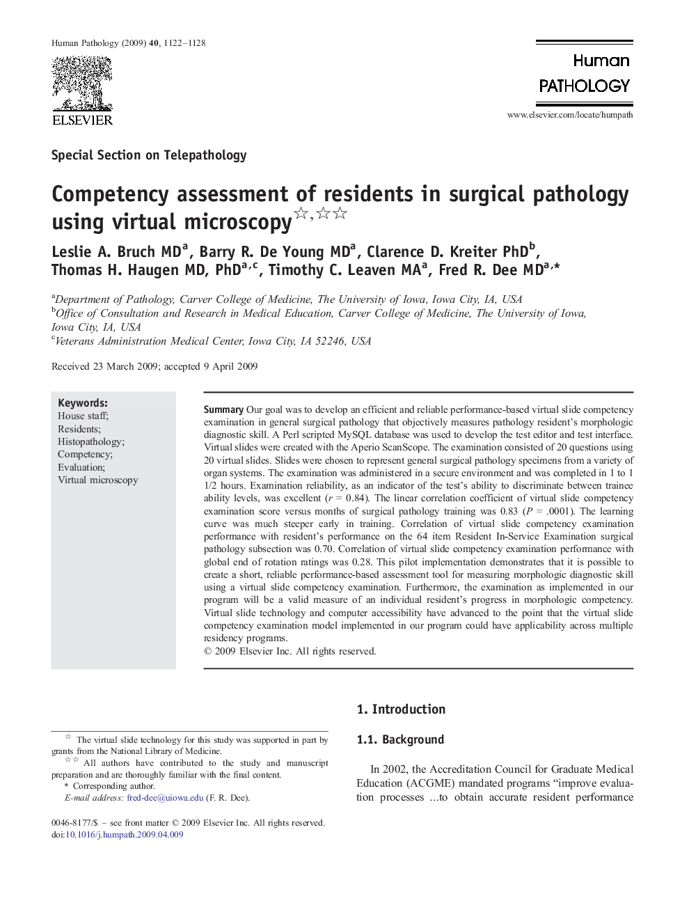 Competency assessment of residents in surgical pathology using virtual microscopy 