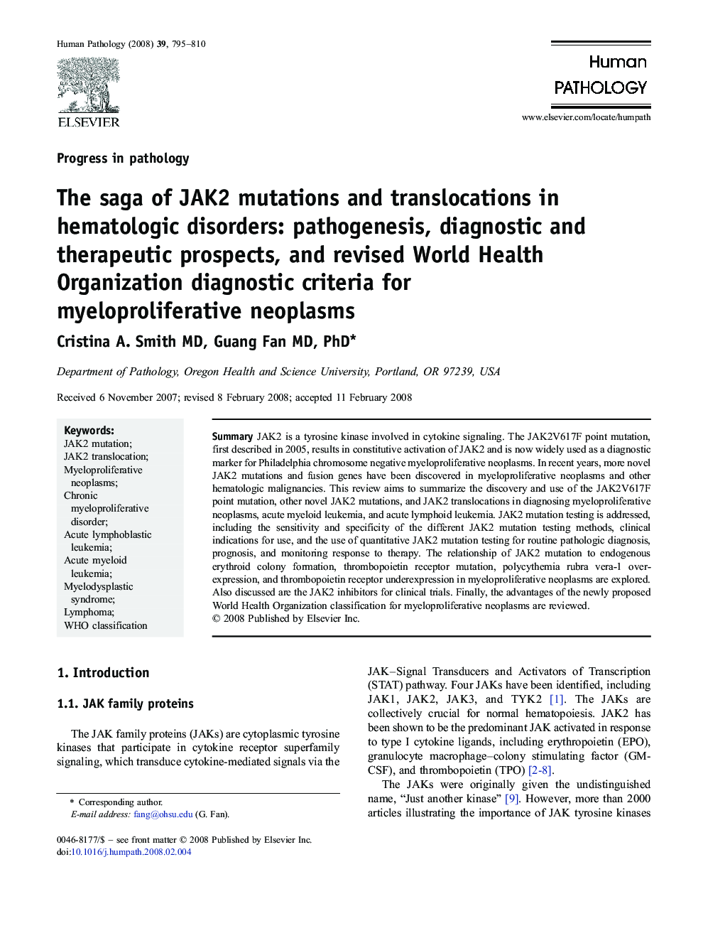 The saga of JAK2 mutations and translocations in hematologic disorders: pathogenesis, diagnostic and therapeutic prospects, and revised World Health Organization diagnostic criteria for myeloproliferative neoplasms