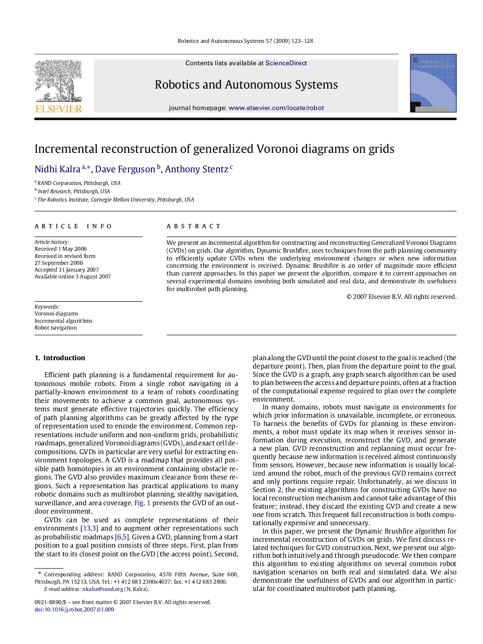 Incremental reconstruction of generalized Voronoi diagrams on grids