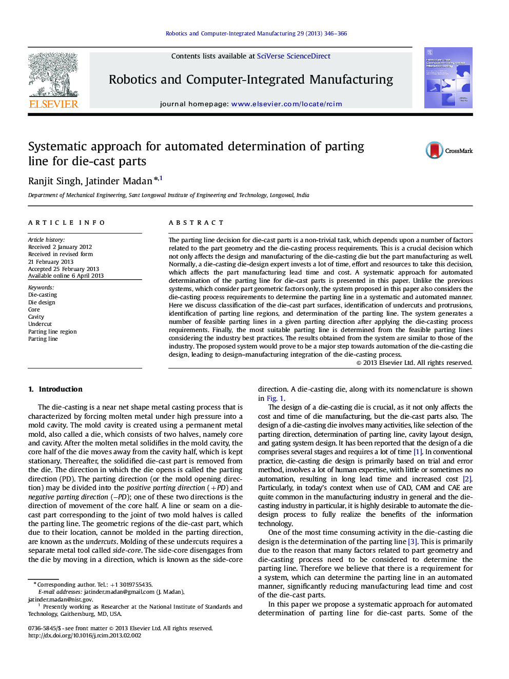 Systematic approach for automated determination of parting line for die-cast parts