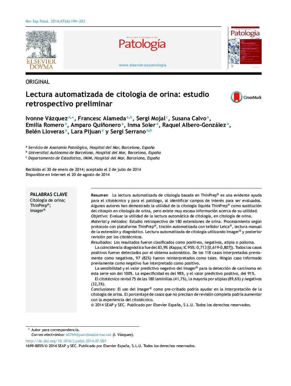 Lectura automatizada de citología de orina: estudio retrospectivo preliminar