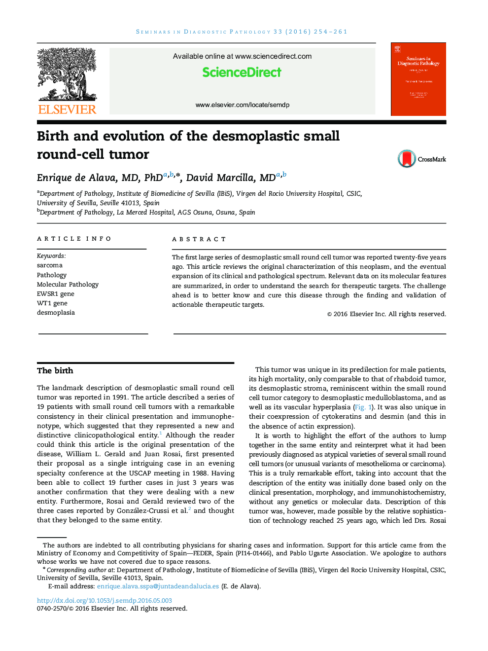 Birth and evolution of the desmoplastic small round-cell tumor 