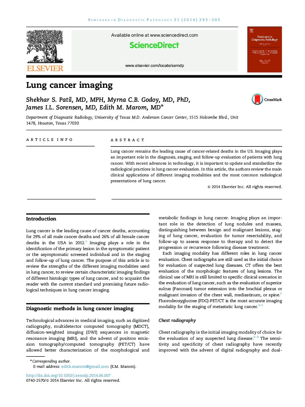 Lung cancer imaging