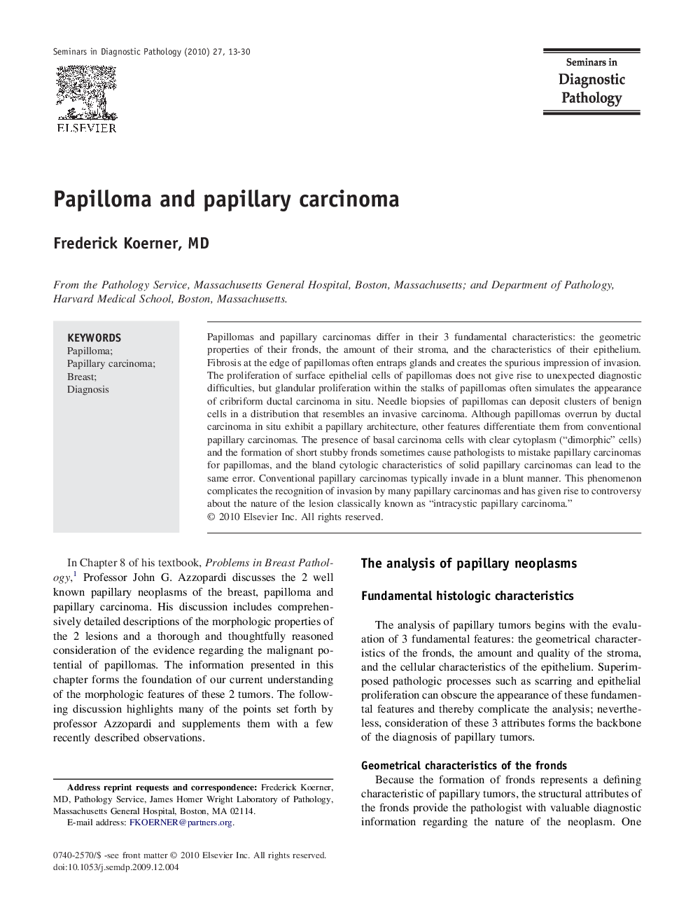 Papilloma and papillary carcinoma