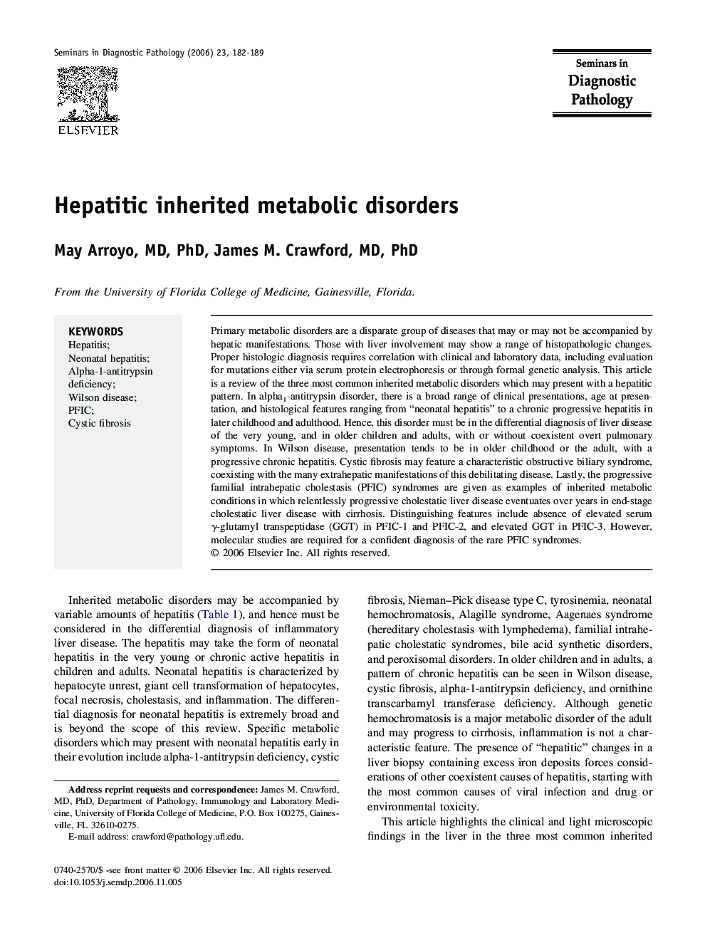 Hepatitic inherited metabolic disorders