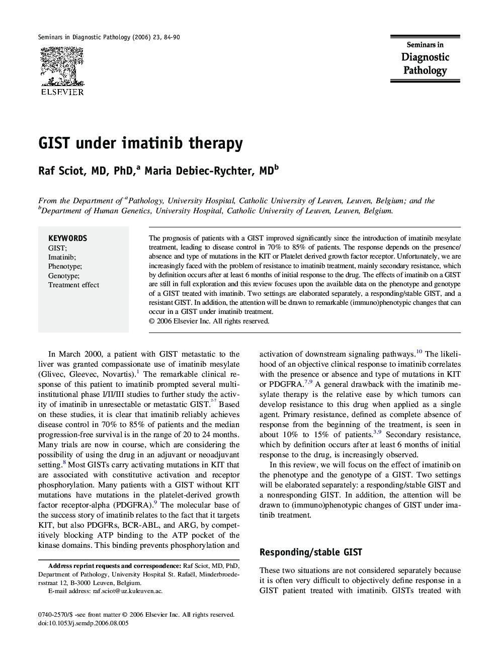 GIST under imatinib therapy