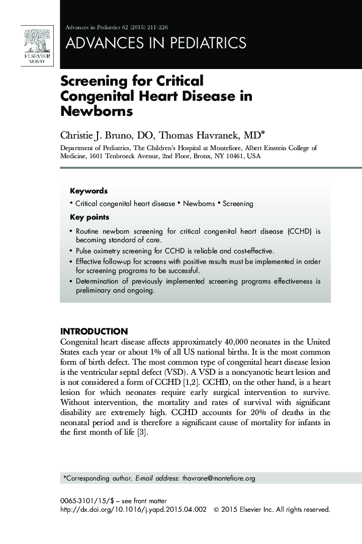 Screening for Critical Congenital Heart Disease in Newborns