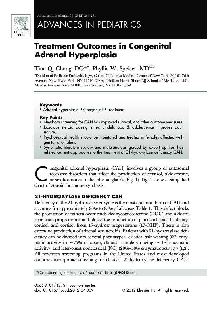 Treatment Outcomes in Congenital Adrenal Hyperplasia
