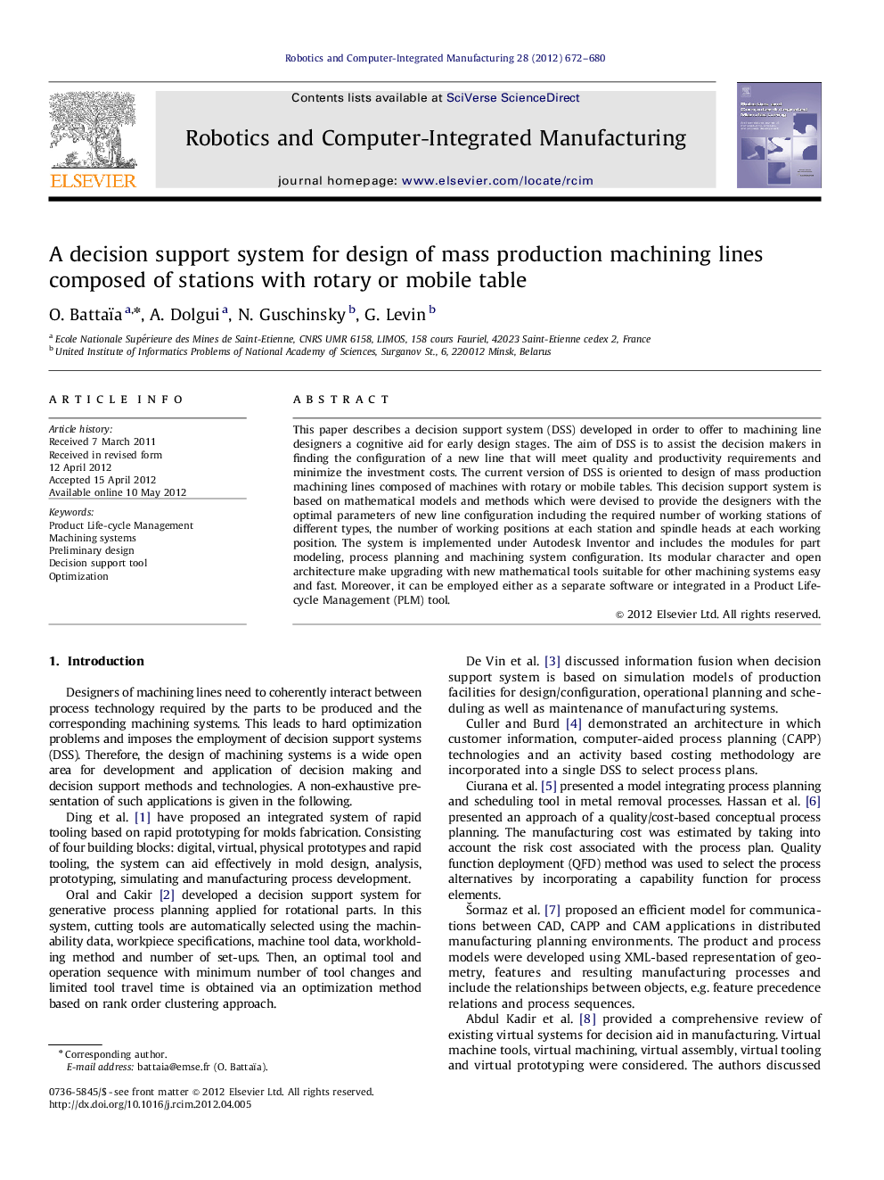 A decision support system for design of mass production machining lines composed of stations with rotary or mobile table