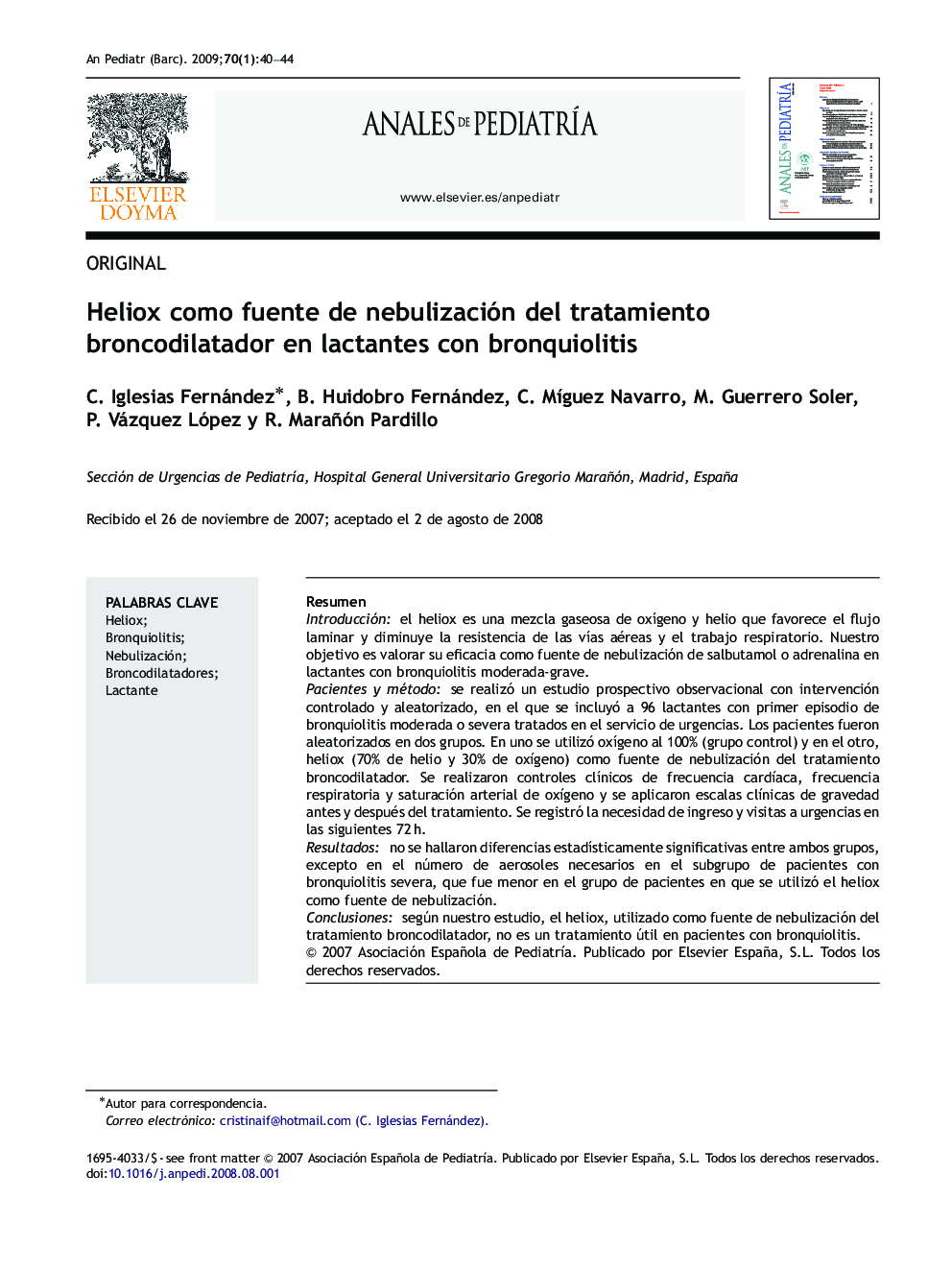 Heliox como fuente de nebulización del tratamiento broncodilatador en lactantes con bronquiolitis