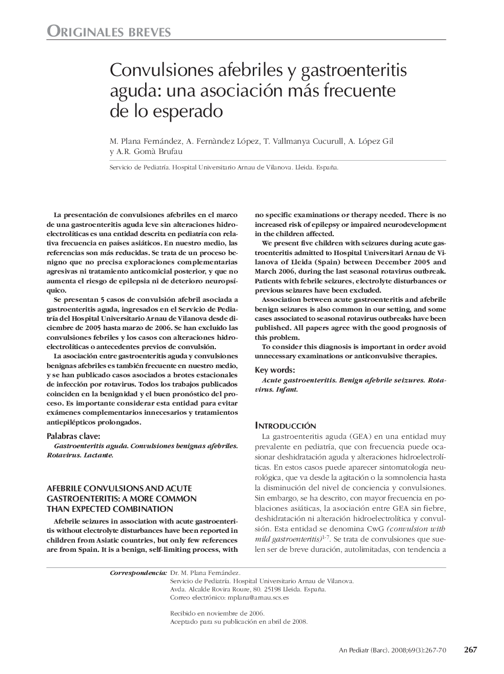 Convulsiones afebriles y gastroenteritis aguda: una asociación más frecuente de lo esperado