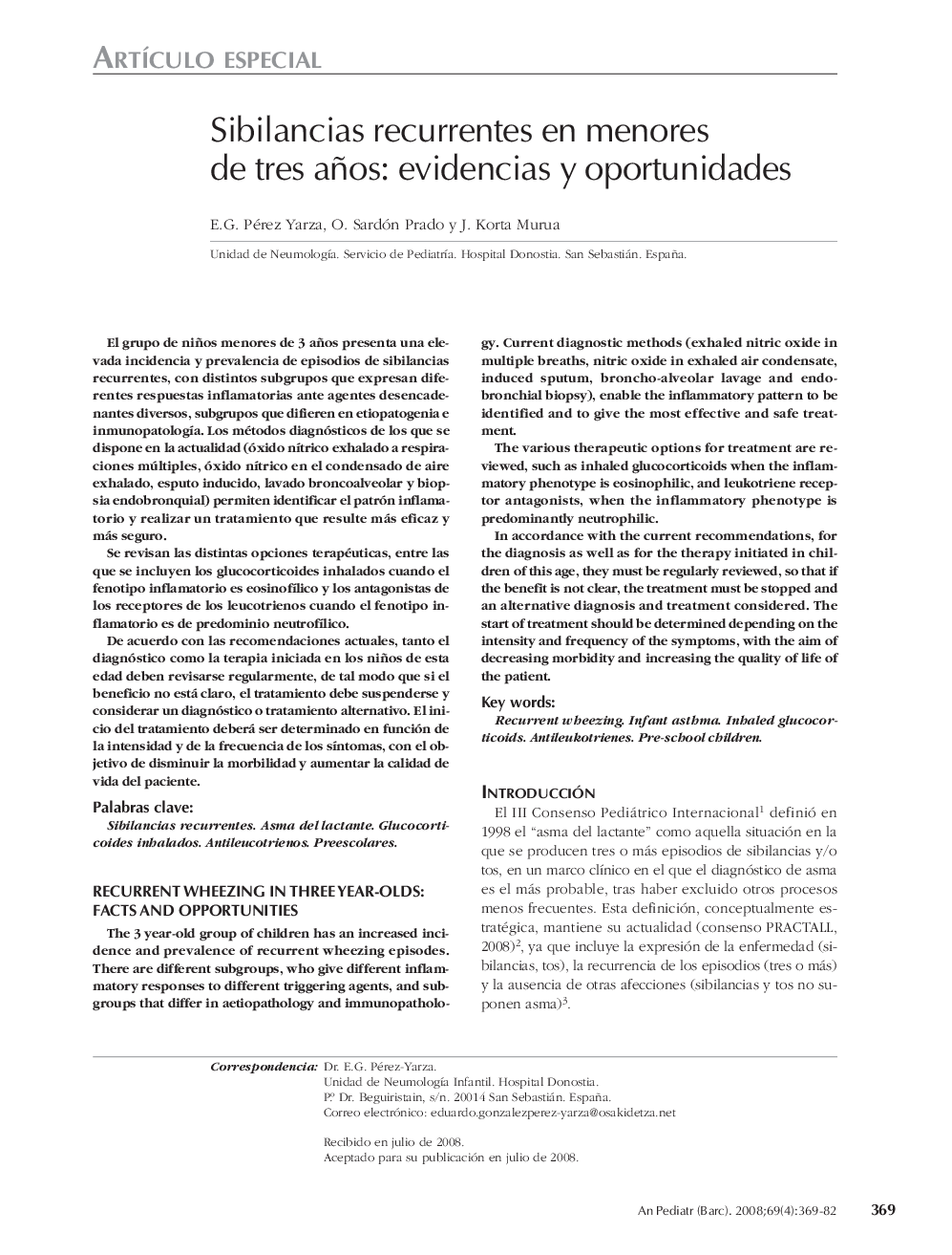 Sibilancias recurrentes en menores de tres años: evidencias y oportunidades