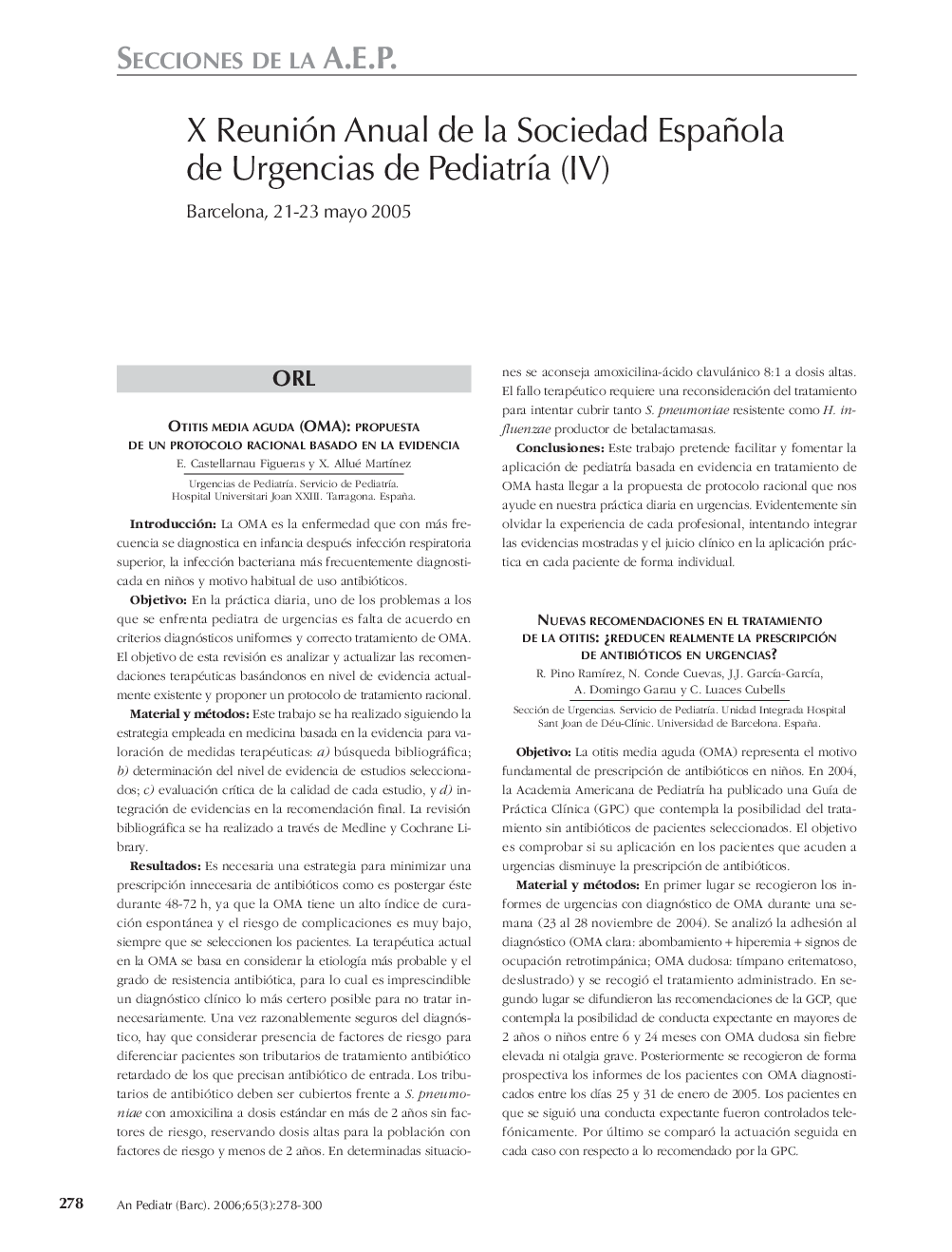 عکس صفحه اول مقاله: X Reunión Anual de la Sociedad Española de Urgencias de PediatrÃa (IV) X Reunión Anual de la Sociedad Española de Urgencias de PediatrÃa (IV)