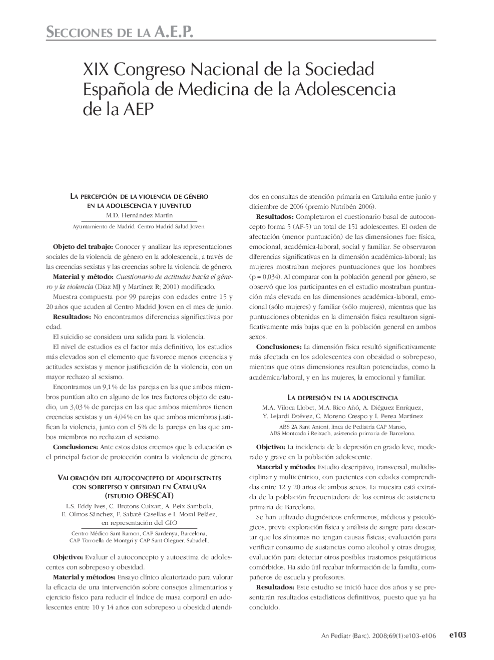 XIX Congreso Nacional de la Sociedad Española de Medicina de la Adolescencia de la AEP
