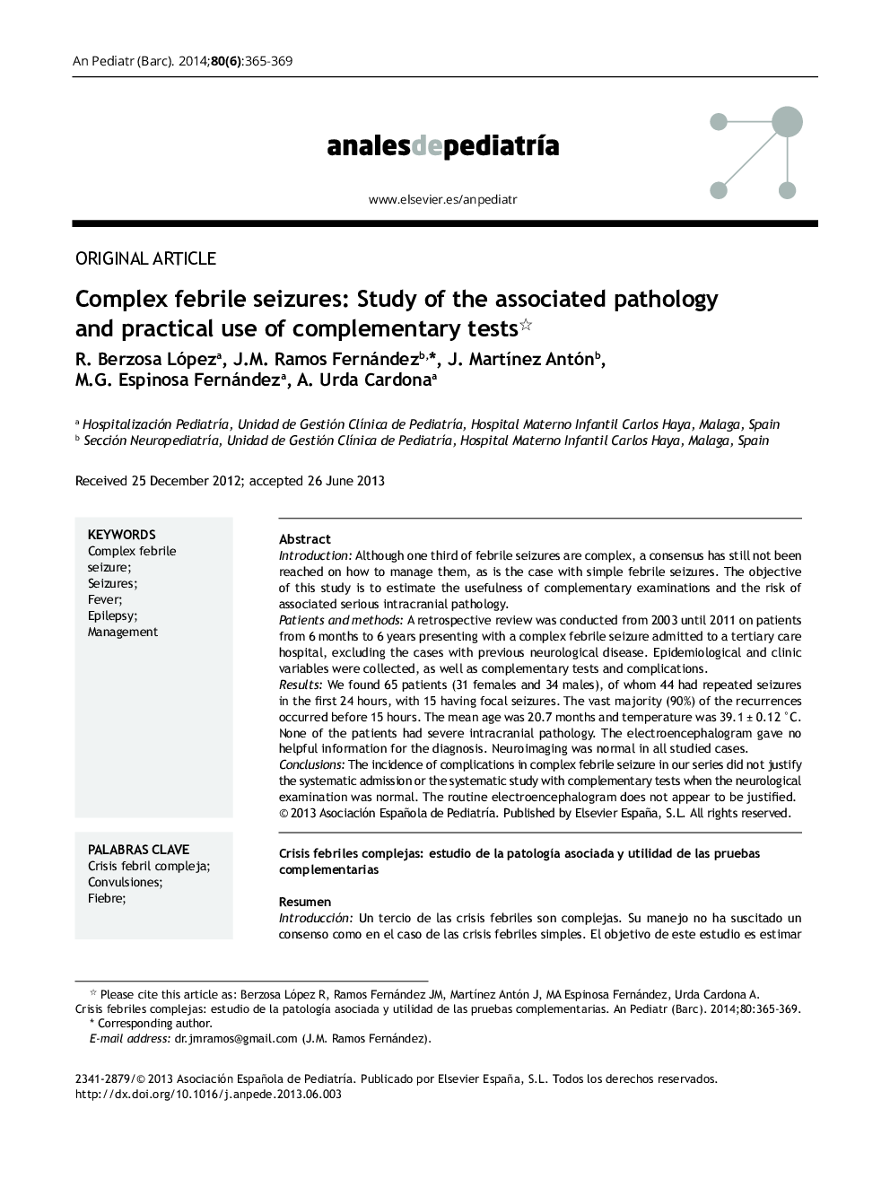 تشنجهای کمپلکس تب: مطالعه پاتولوژیک مرتبط و کاربرد عملی آزمایشهای مکمل 