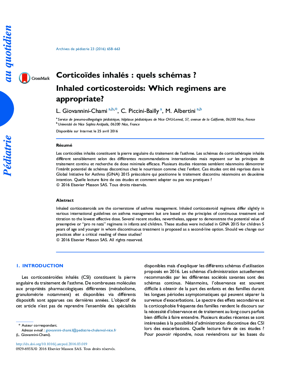 Corticoïdes inhalés : quels schémas ?