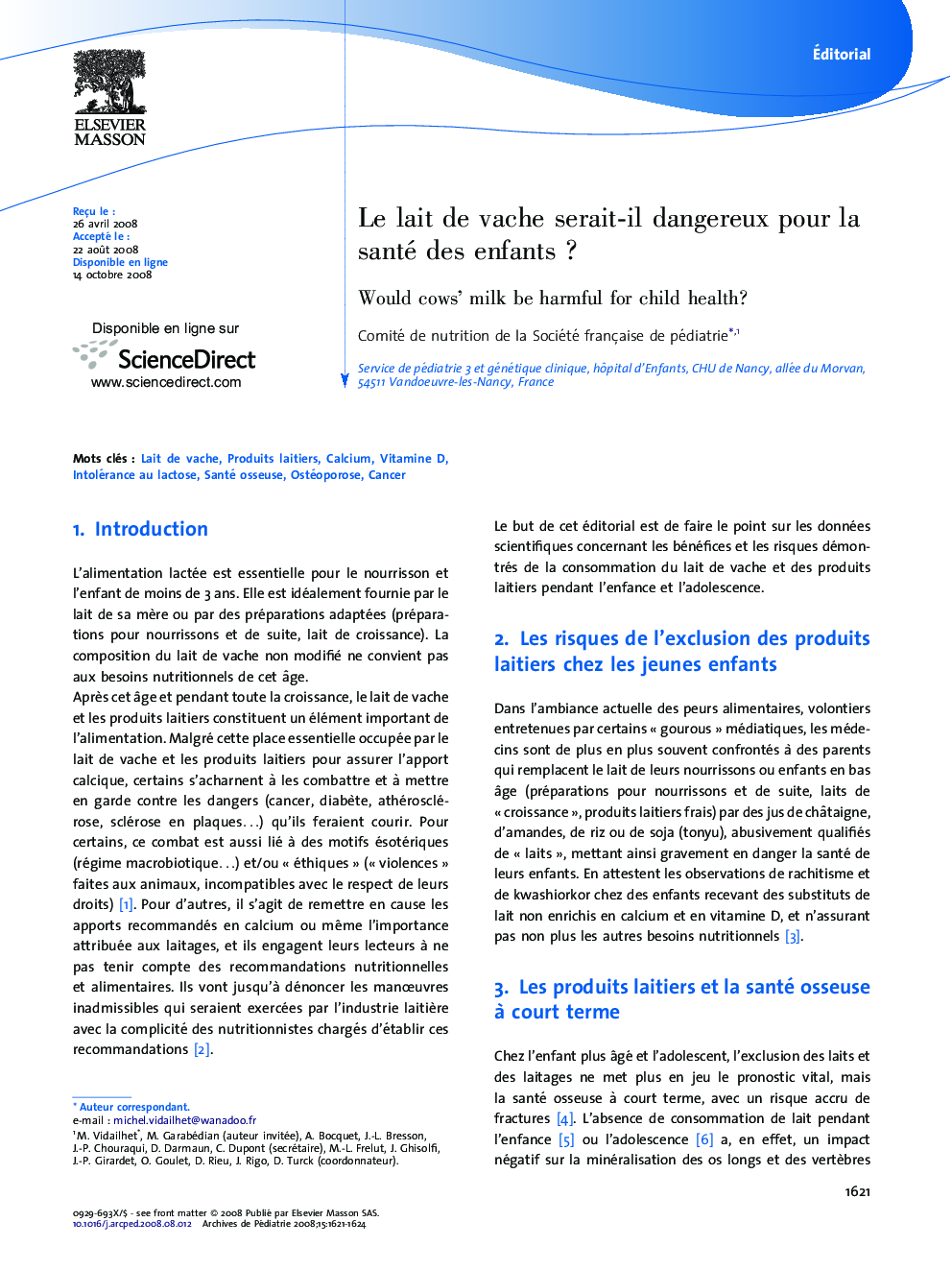 Le lait de vache serait-il dangereux pour la santé des enfantsÂ ?