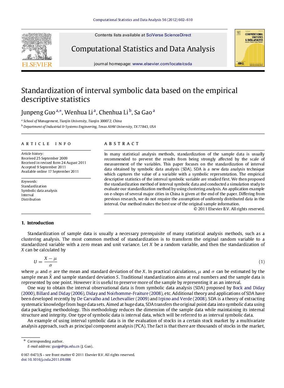 Standardization of interval symbolic data based on the empirical descriptive statistics