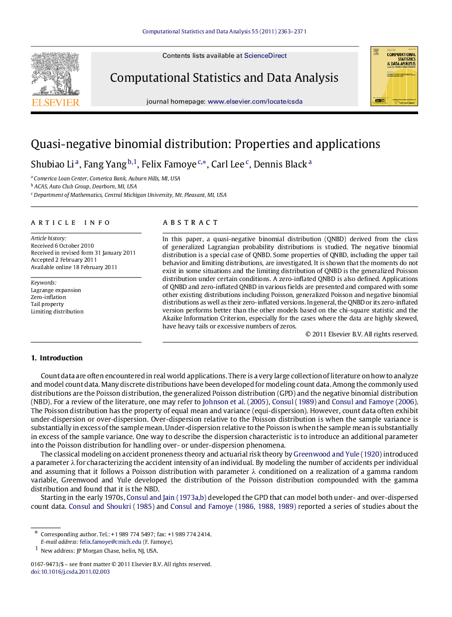 Quasi-negative binomial distribution: Properties and applications