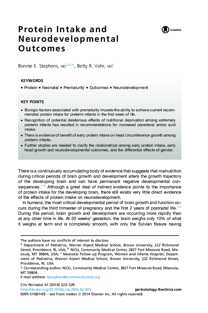 Protein Intake and Neurodevelopmental Outcomes