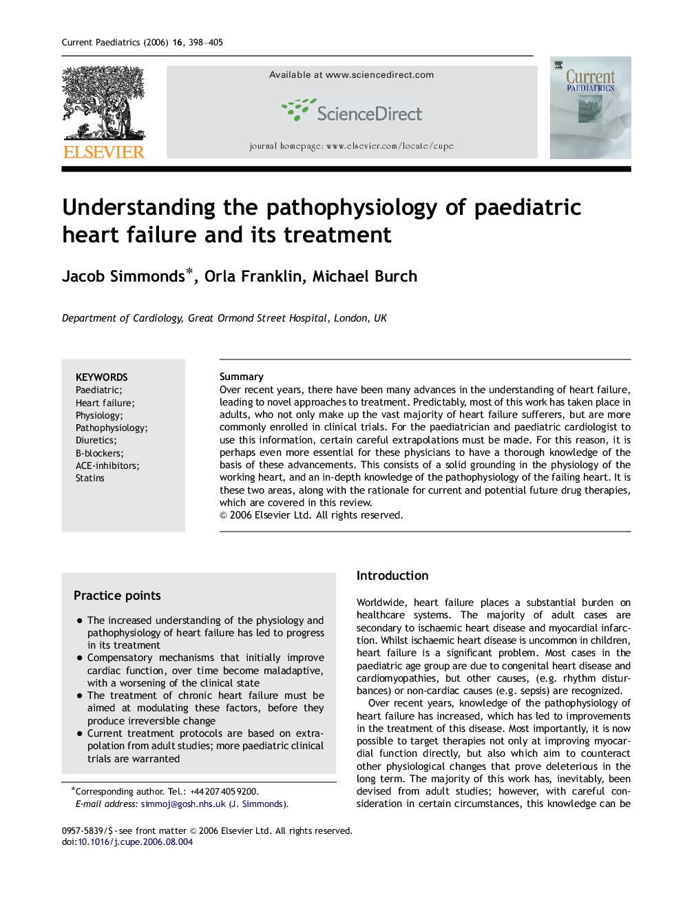 Understanding the pathophysiology of paediatric heart failure and its treatment