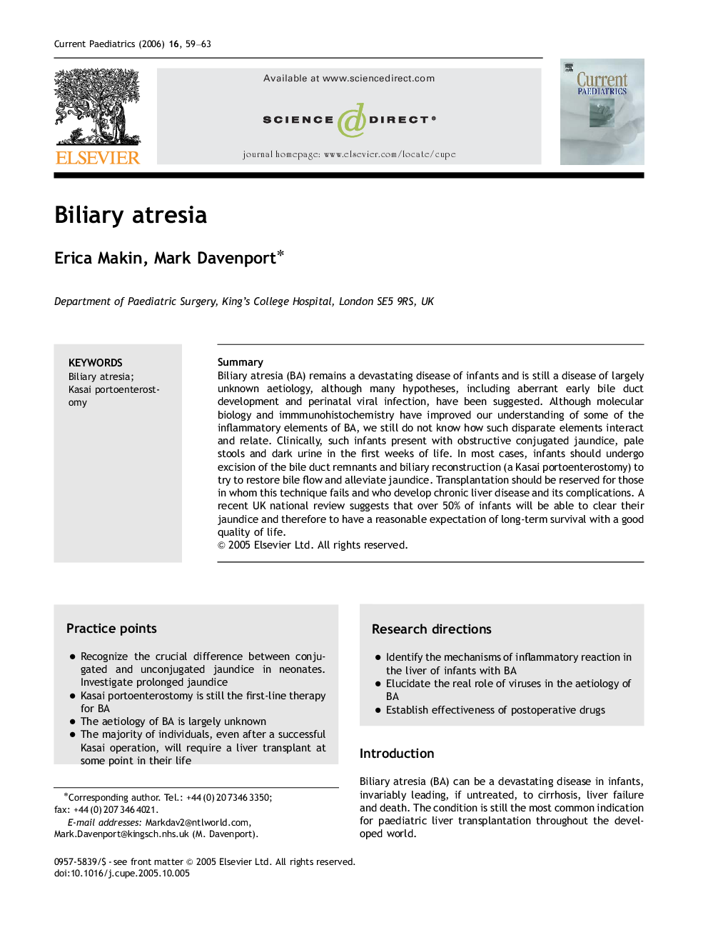 Biliary atresia