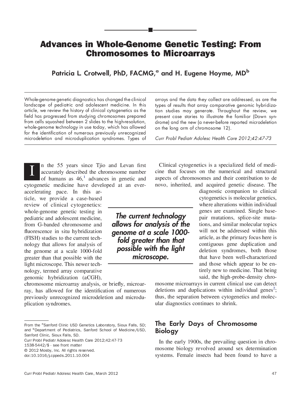 Advances in Whole-Genome Genetic Testing: From Chromosomes to Microarrays