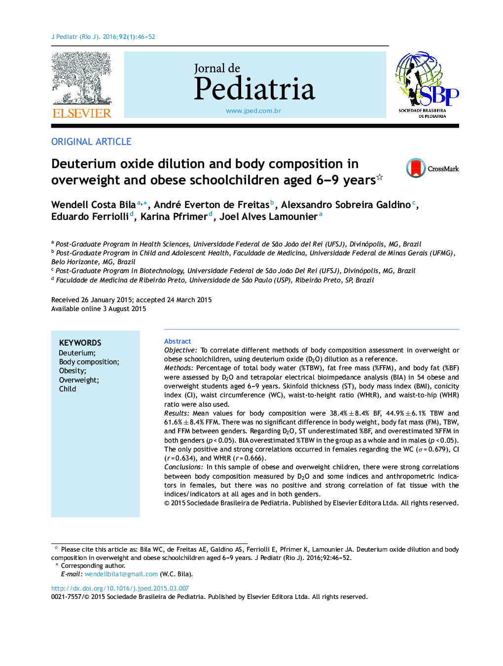 رقیق اکسید دوتریوم و ترکیب بدن در دانش آموزان مبتلا به اضافه وزن و چاق 6 ساله 9 ساله 