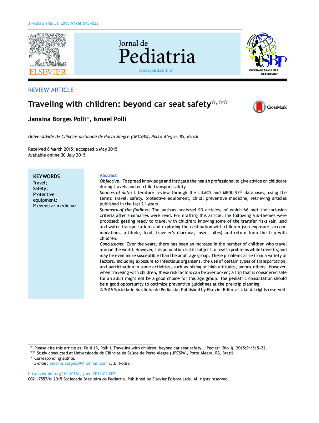 Traveling with children: beyond car seat safety 