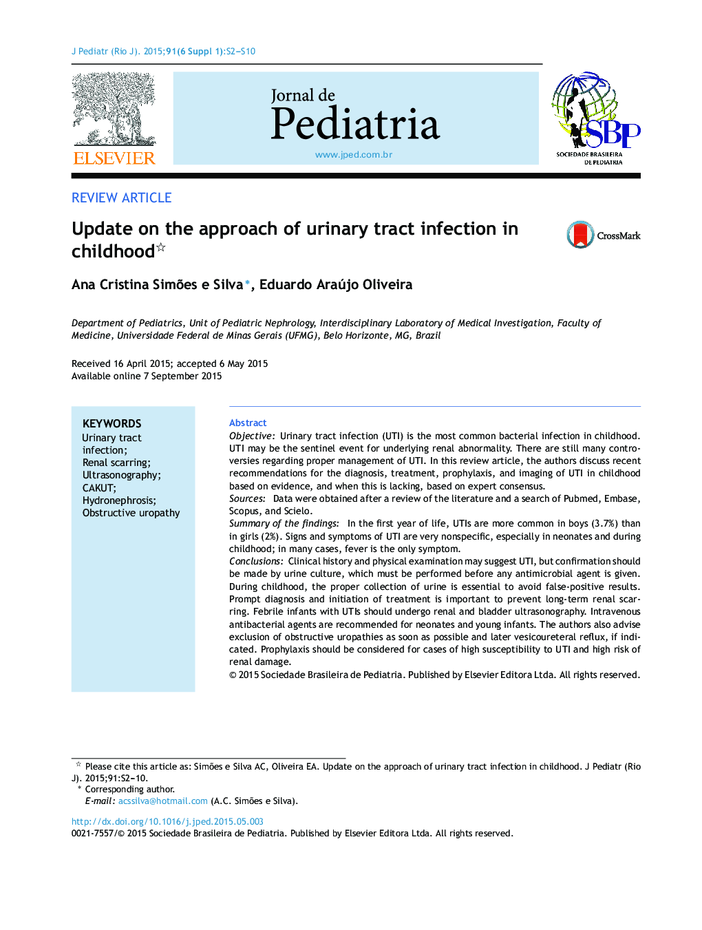 Update on the approach of urinary tract infection in childhood 