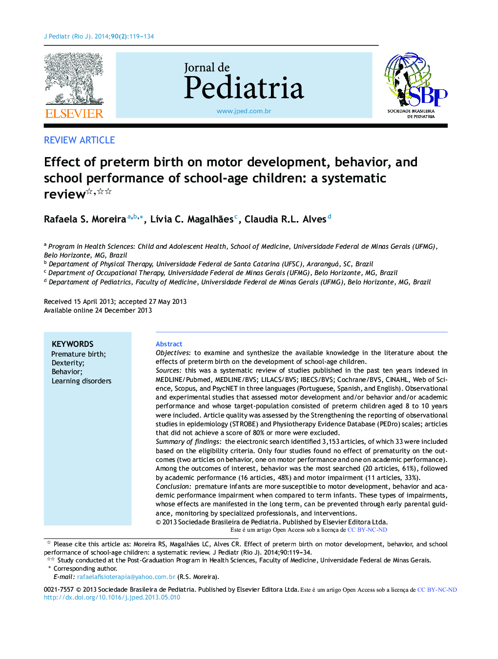 Effect of preterm birth on motor development, behavior, and school performance of school‐age children: a systematic review 