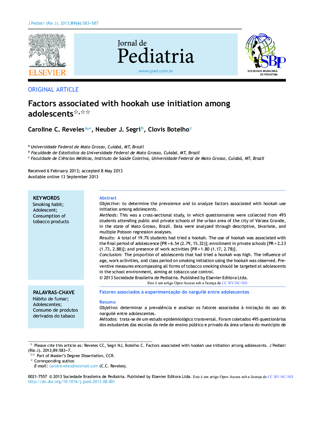 Factors associated with hookah use initiation among adolescents 