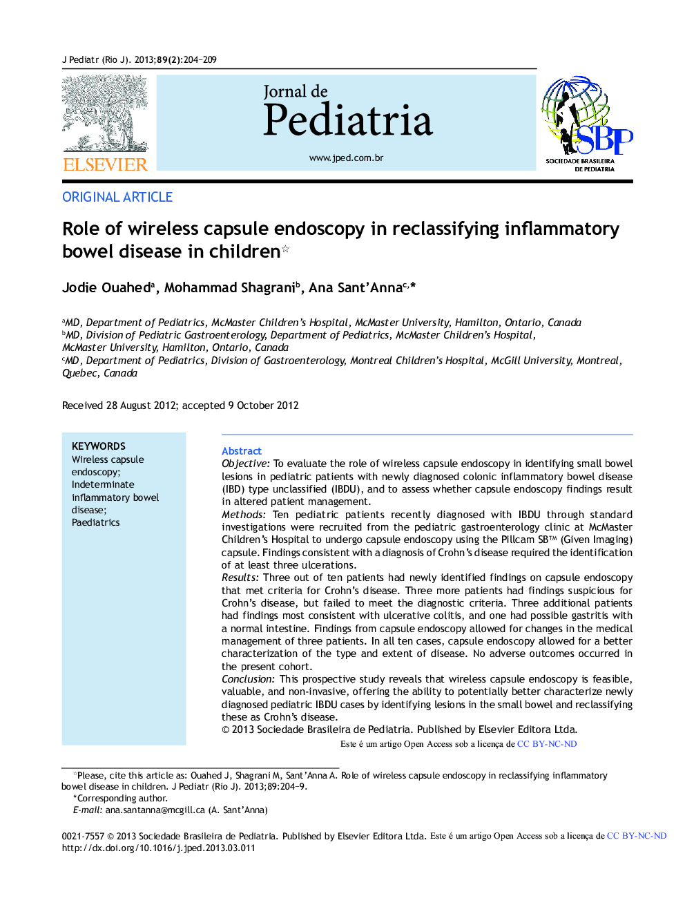 Role of wireless capsule endoscopy in reclassifying inflammatory bowel disease in children *