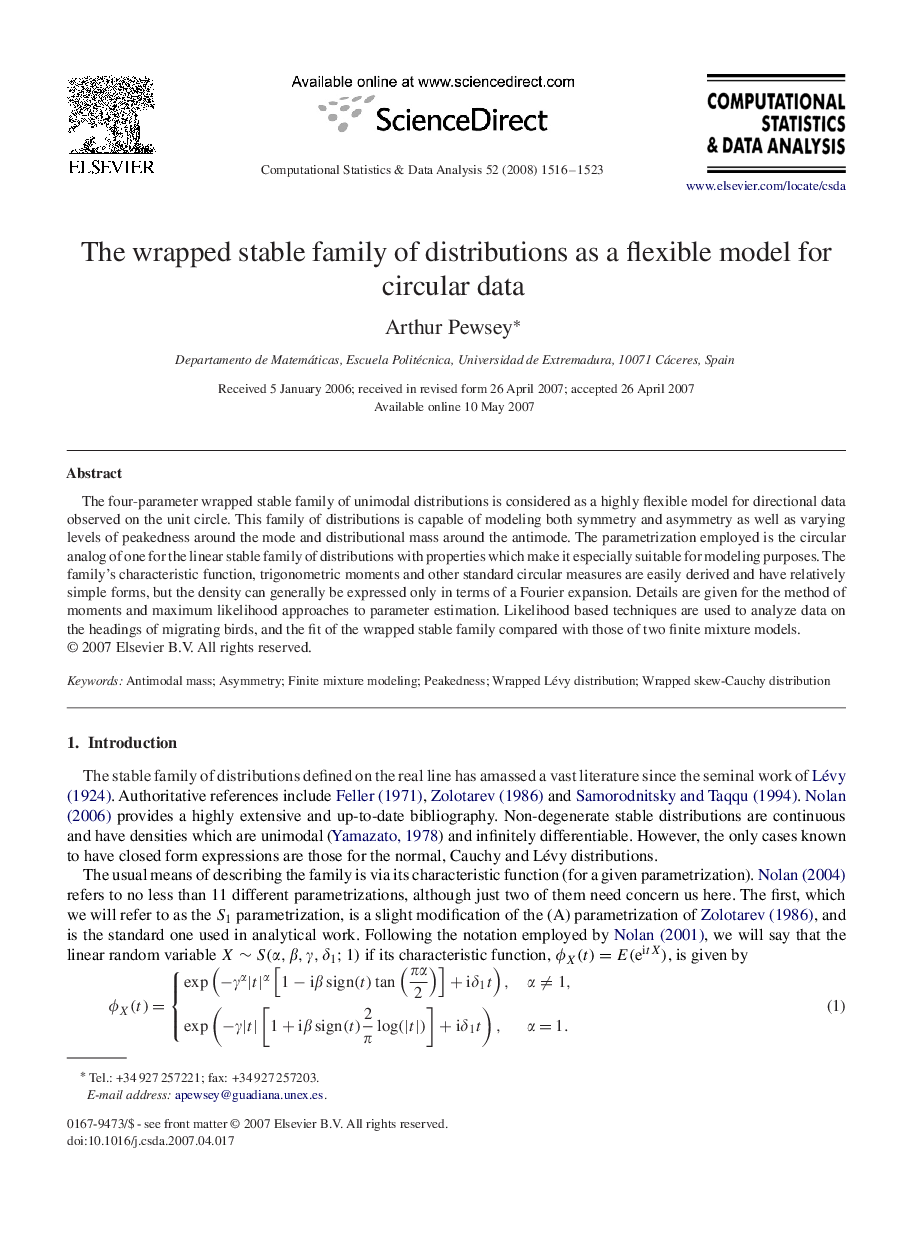 The wrapped stable family of distributions as a flexible model for circular data