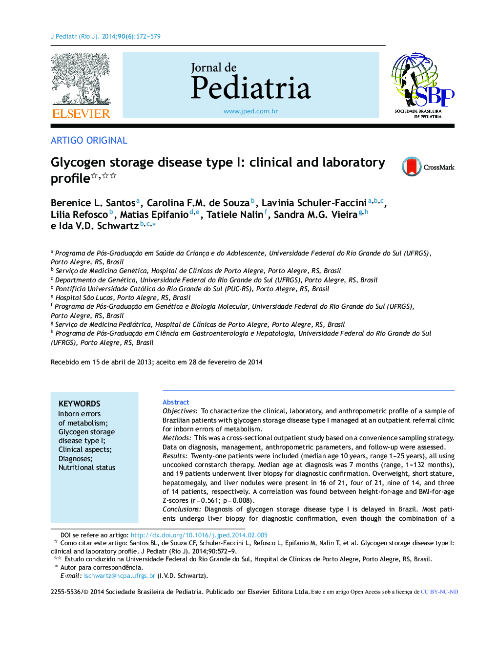 Glycogen storage disease type I: clinical and laboratory profile 