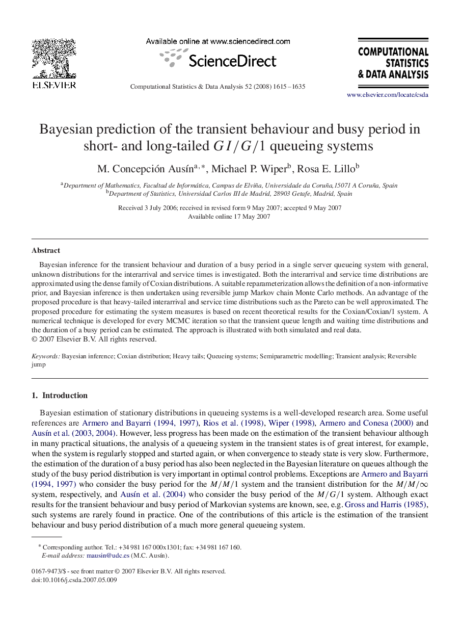 Bayesian prediction of the transient behaviour and busy period in short- and long-tailed GI/G/1GI/G/1 queueing systems